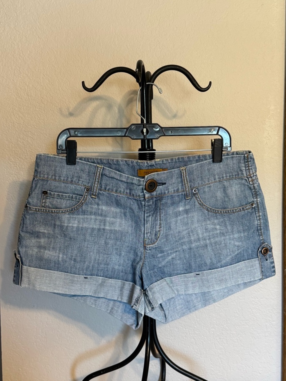 Light Wash Denim Cuffed Women's Shorts - 12